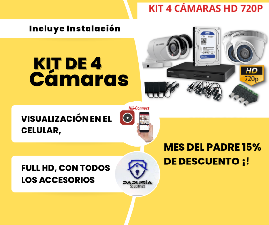 Imagen de Kit 4 Cámaras Hikvision Instalados!