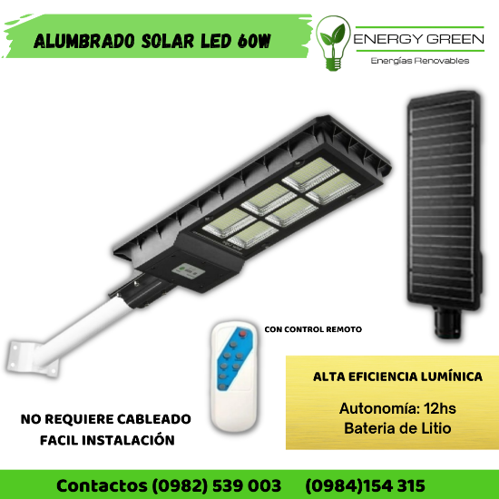Imagen de ALUMBRADO PUBLICO SOLAR LED 60W
