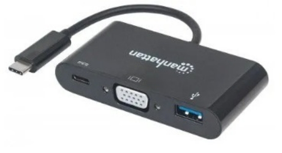 Imagen de CONVERSOR MANHATTAN USB-C 3.1-VGA/USB3/USBC HD/FHD/60HZ