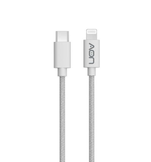 Imagen de Cable AON USB-C a Lightning MFI 2m Blanco/Negro