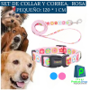 Imagen de Set de Collar y Correa para Perro. Rosa. Mini. Collar 18-28cm ; Correa 1,20m.
