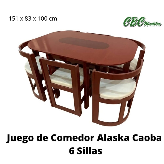 Imagen de Juego Comedor Alaska caoba 6 sillas 