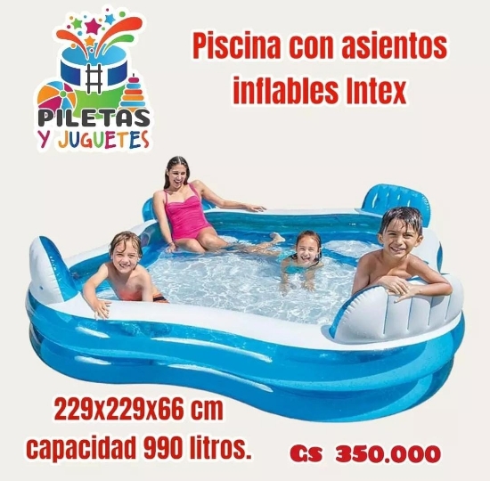 Imagen de Piscina con asientos inflables intex