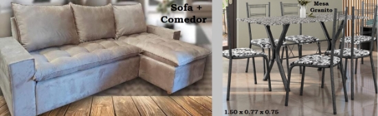 Imagen de Combo comedor 6 sillas mesa granito mas sofa